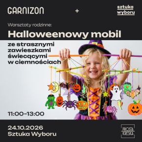 Halloweenowy mobil ze strasznymi zawieszkami świecącymi w ciemnościach